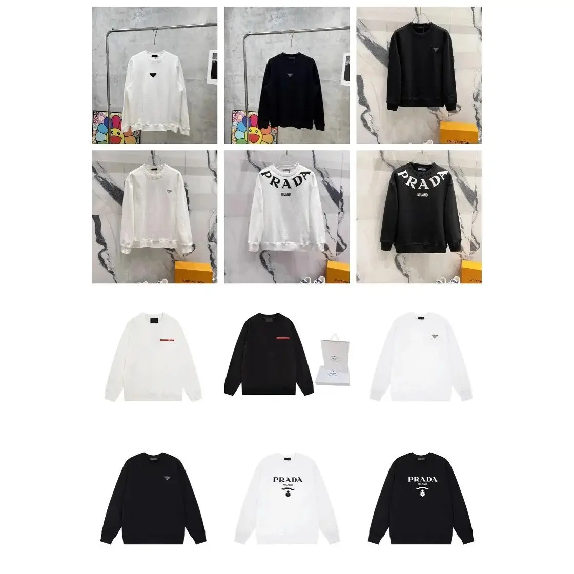 Prada Logo Sweatshirts [Multiple Styles & Colors]